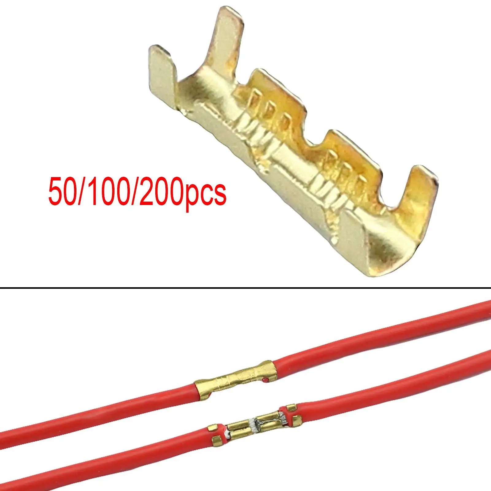 Compact Car Brass Crimp Terminals 0.5-1.5mm Square Anti Corrosion Tab Cold Inserts Crimp Electrical Connector Wiring Line Tool