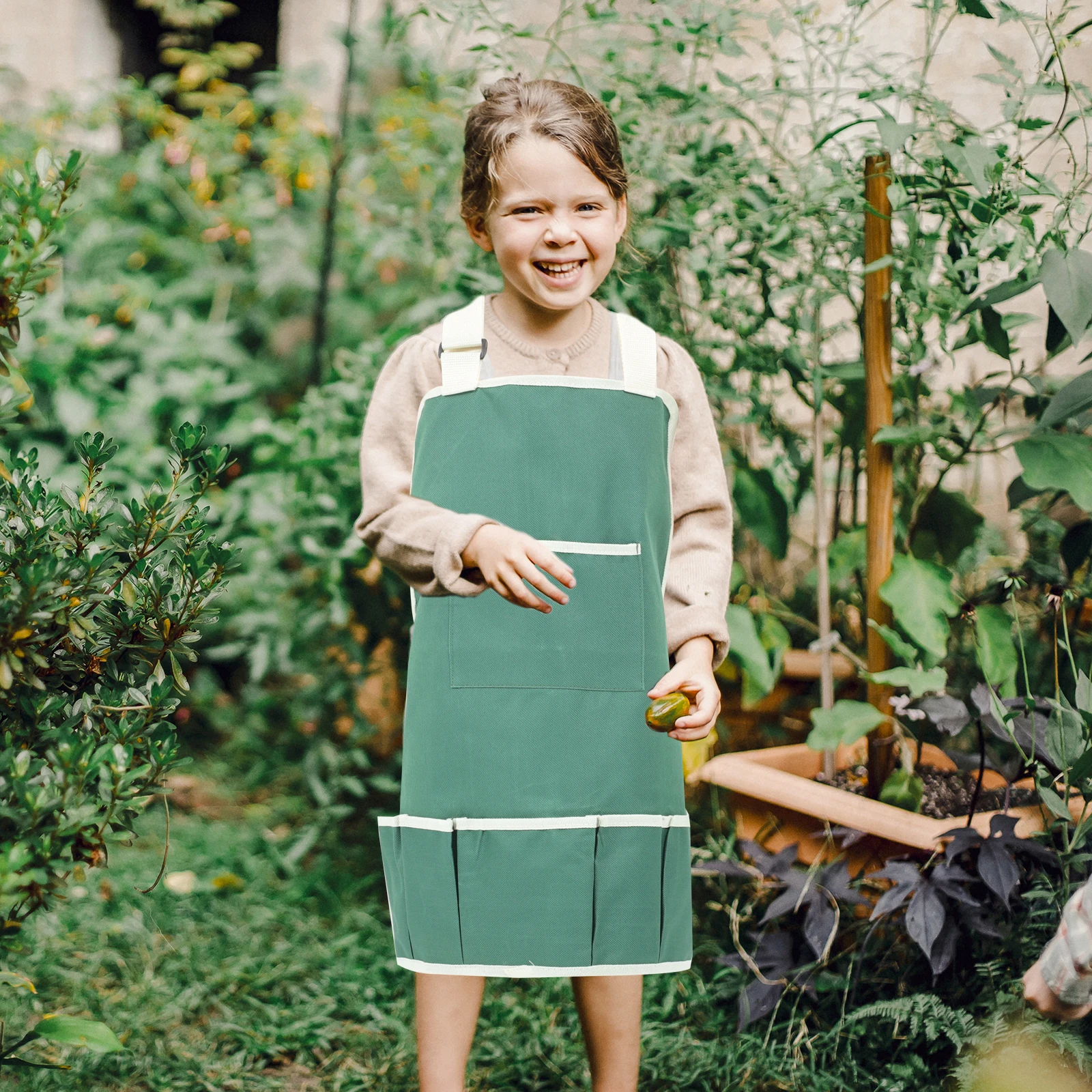 

Gardening Tool Apron Kids Canvas Children Work Toddler Housekeeping Waist Pocket Thickening Scratch Wear Gardening Painting Dirt