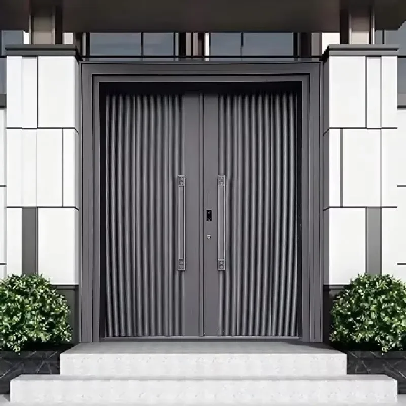 Factory Wholesale Aluminum Alloy Villa Doors Wooden Solid Modern Design Entrance Door for Houses