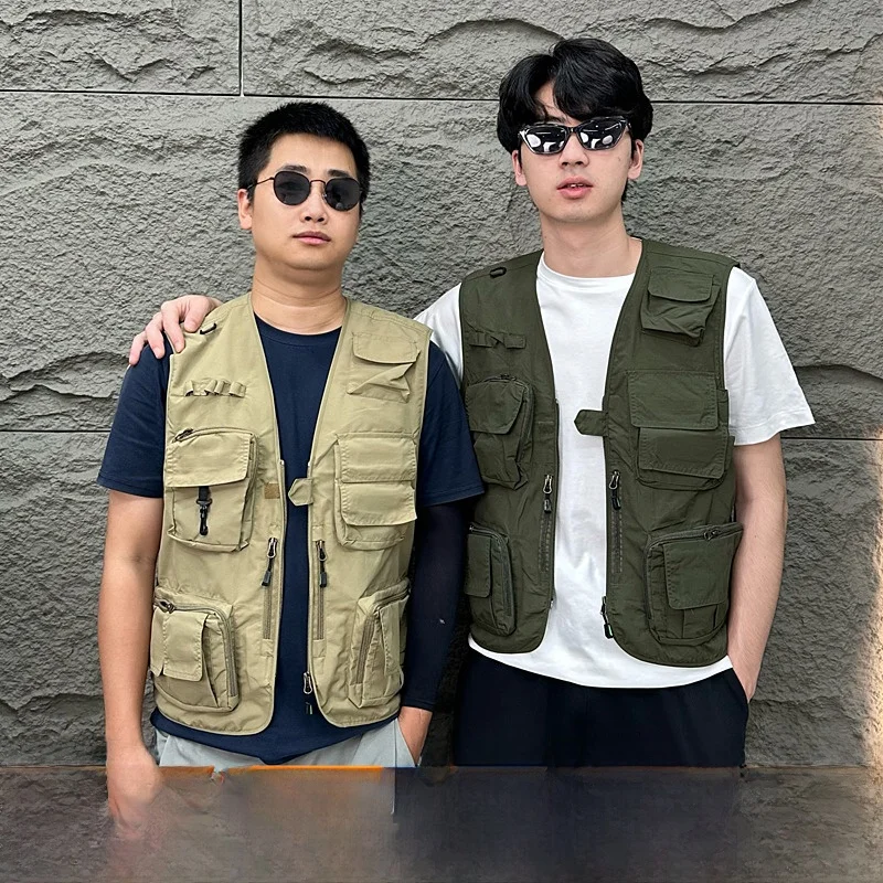 

Тактический жилет, большой емкости, многоэтажный водонепроницаемый жилет для скалолазания на открытом воздухе, повседневный жилет для отдыха и пешего туризма, V-Ne на молнии