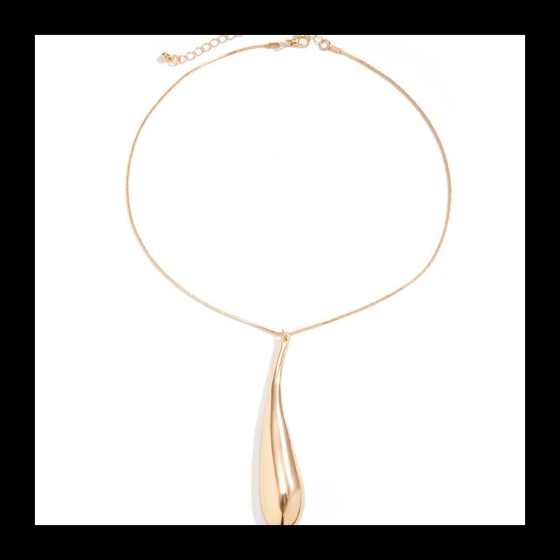 سبيكة، قلادة قطرة الماء مبالغ فيها، قلادة على طراز فاسق، بيضاوية بسيطة متعددة الاستخدامات #5