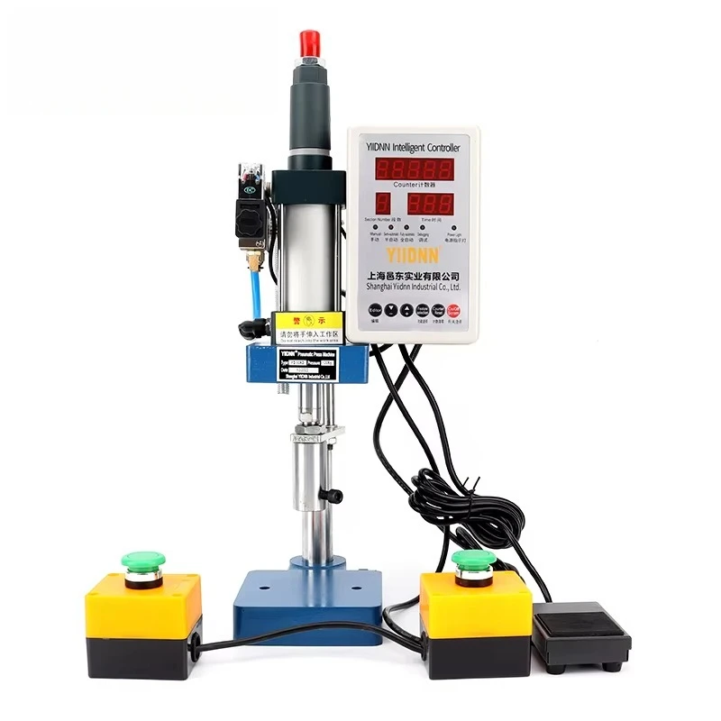 CE Small Pneumatic Single Punch Press Machine With Controller And Double Buttons Stamping Punching Machines