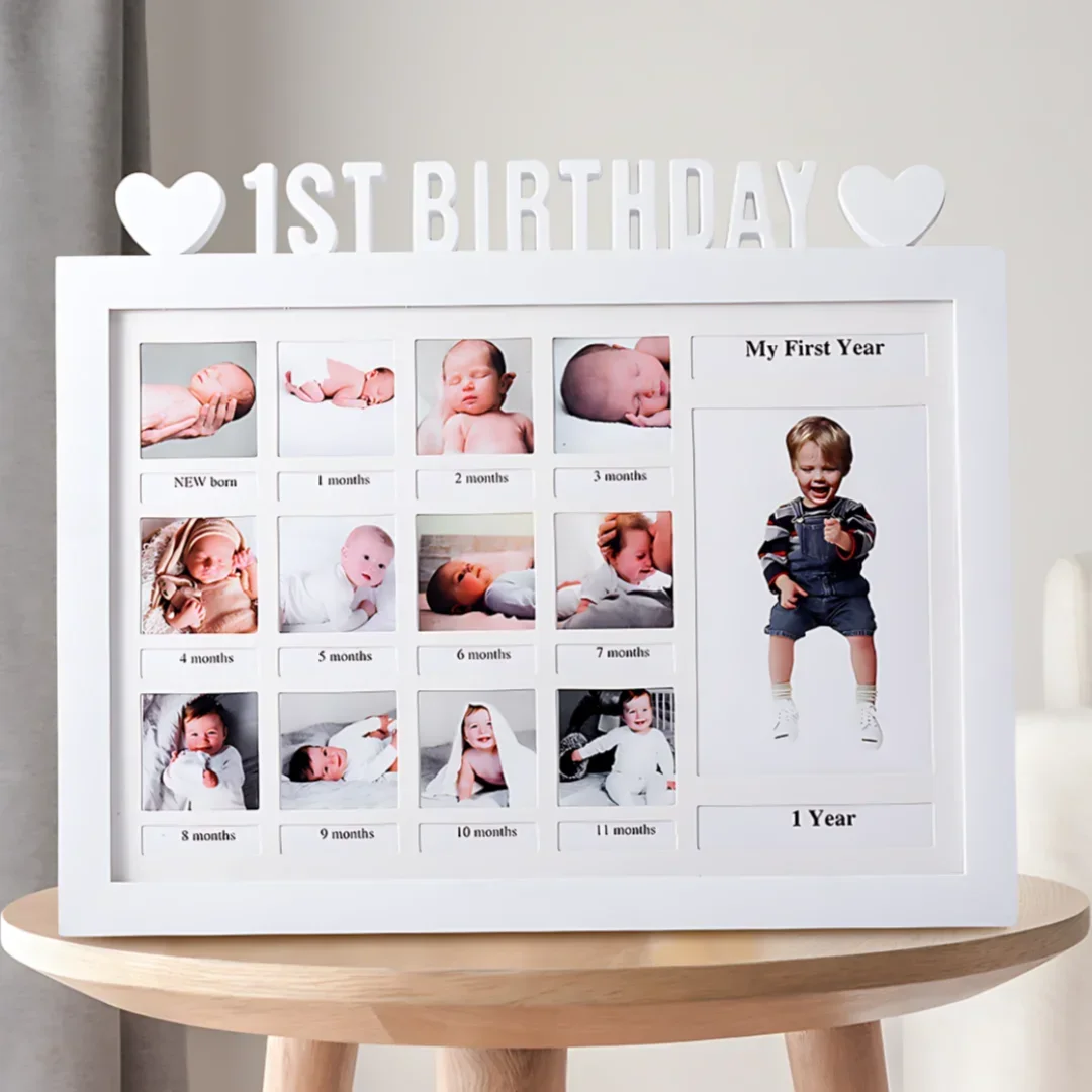 1ST BIRTHDAY Baby Creative 12 Months Growth Record Photo Frame Birthday Party Commemorative PP Plastic Photo Frame Commemorative