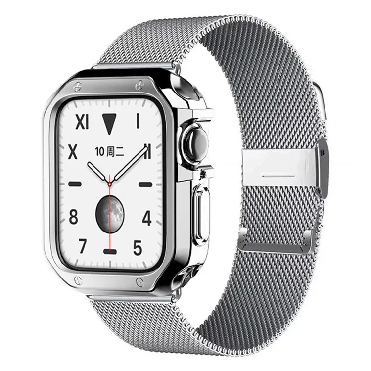 مناسبة ل أبل حزام (watch) ساعة iwatch6 7 5 4 3 2 1 se جديد واقية مجموعة Milanese حزام (Band) ساعة