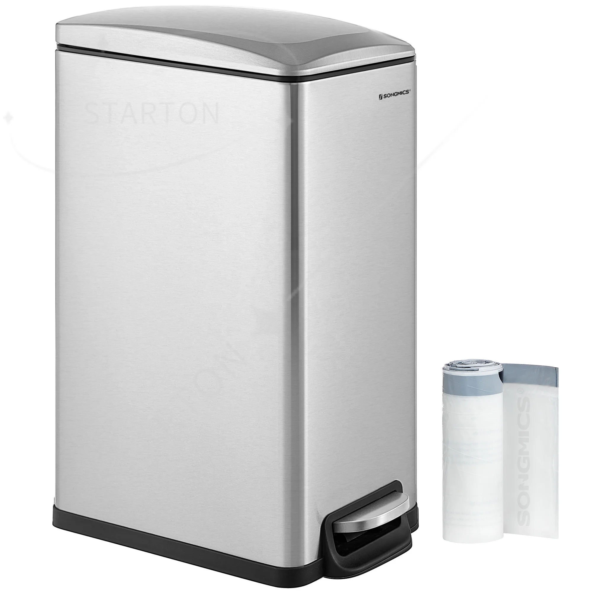 

Slim Large Capacity Stainless Steel Home Kitchen Office Trash Can 48 L Hotel Room Pedal Waste Bin