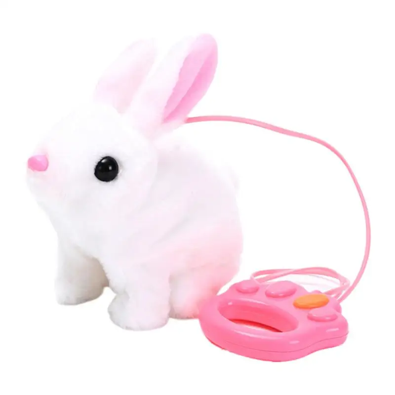 Hopping Bunny Toy Walking Animal Toy Electronic Animated Rabbit Walking Toy Interactive Walking Animal Toy con suoni/corda per