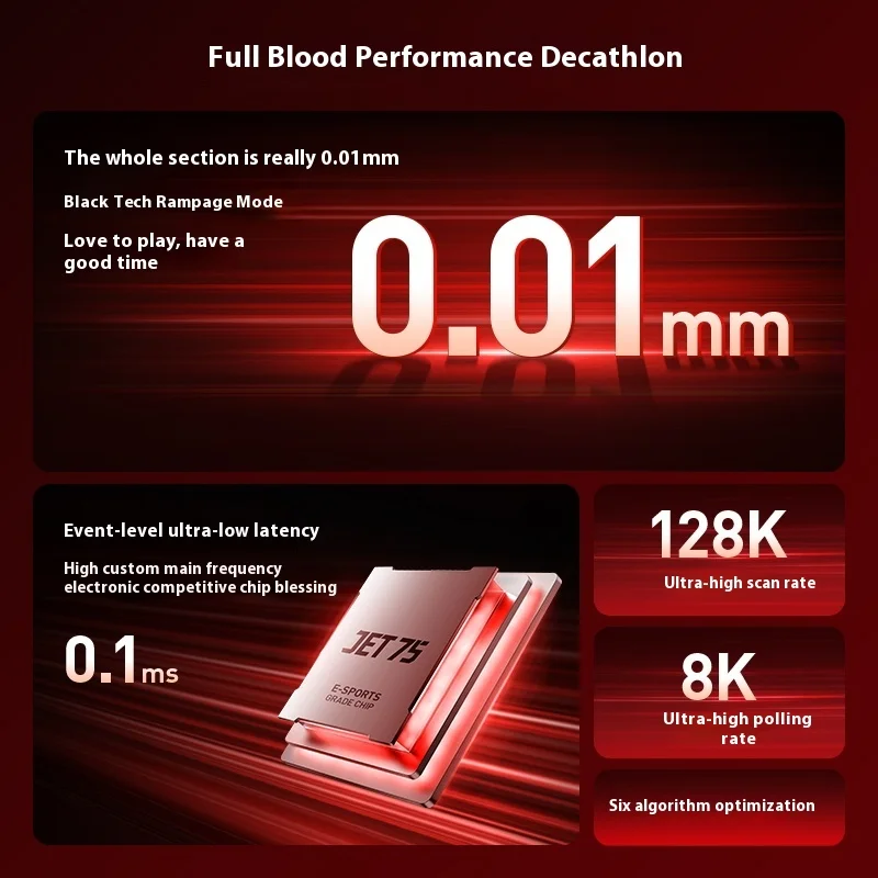 MCHOSE Jet 75 Esports Magnetic Axis Keyboard Wired 8k Low Latency 0.01 Accuracy Gasket Structure Customized Gaming Keyboard