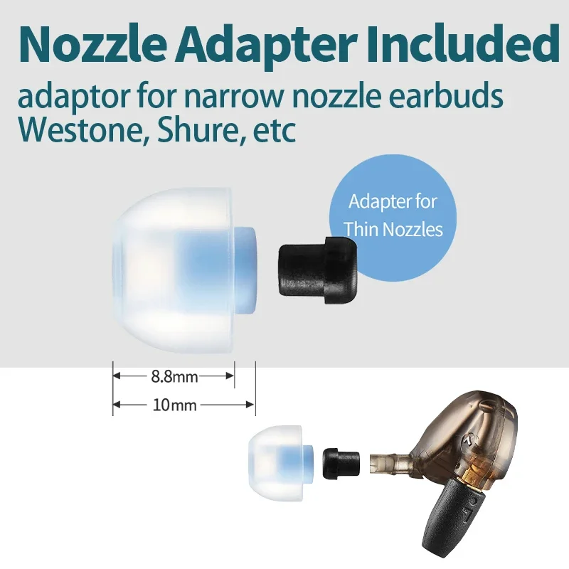 AZLA Eartips AZLA Origin Eartip Medical Silicone Long Axis for 64audio/UM/N5005/Fitear Anti-allergic Earplugs In-ear Earphone