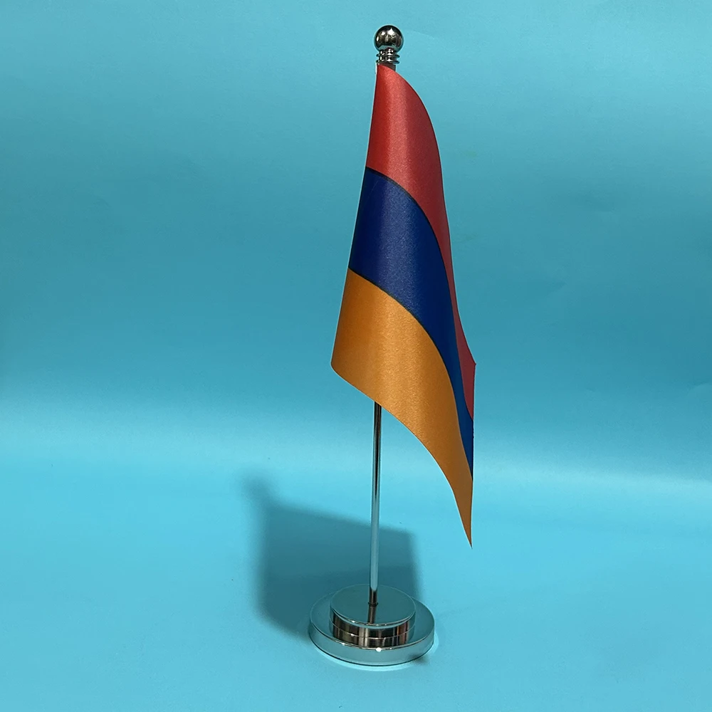 (SKY FLAG) Office Desk Small Flag Of Armenia Flag Polyester Armenia National Table Decoration Banner Desk Ornaments Flag