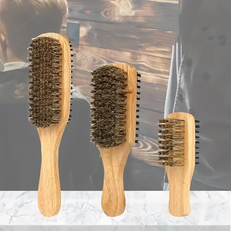 1pc Double Sided Beard Brush Shaving Brush Wooden Whisker Comb Wood High Quality Beard Brush Styling Brush Cleaning Hair Tools