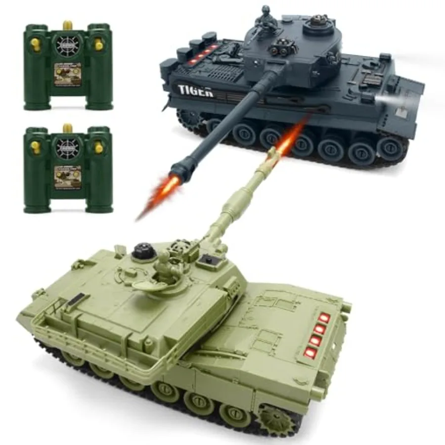 

1/28 Scale RC Tank Remote Control Battle Vehicle with Sounds and Lights for and Adults 2.4G 9 Channel Wireless Control Infrared