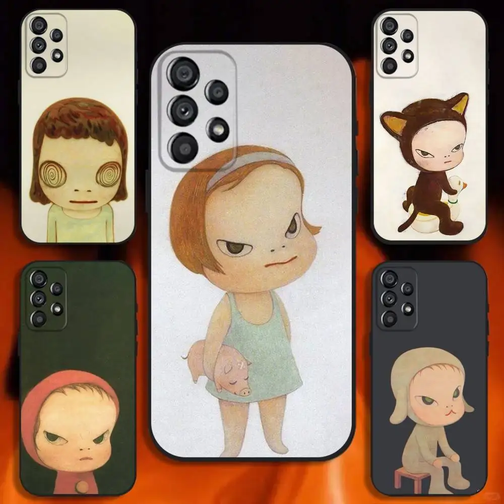 

Art Yoshitomo Nara Phone Case For Samsung Galaxy A20,A21s,A22,A31,A32,A52,A53,A72,73,A80 Soft Black Cover