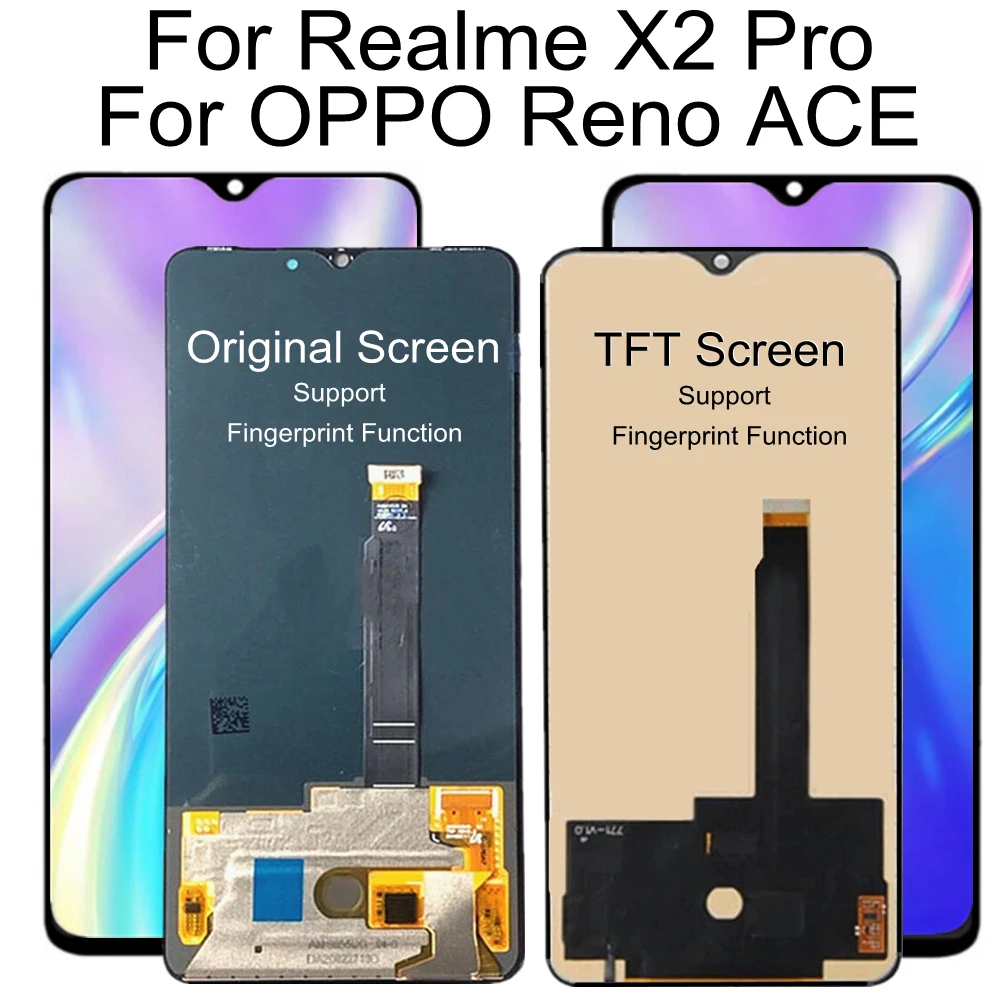 6.5  For Realme X2 Pro RMX1931 LCD Display Touch Screen Digitizer Assembly For OPPO RENO ACE PCLM10 LCD