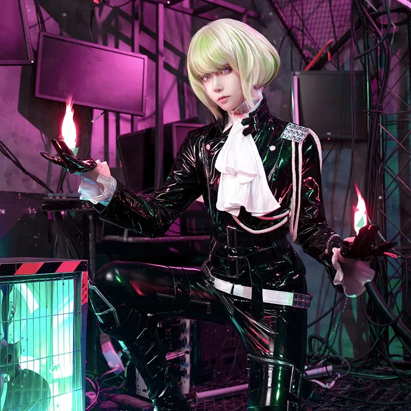 

Сиси 2233Аниме Мужчины Черный Хэллоуин PROMARE Lio Fotia Косплей Костюм Полный комплект парика обуви и