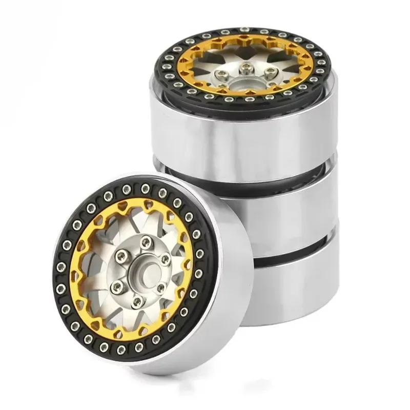 1.9 Inch Metal Beadlock Wheel Hubs Rims, 1/10 RC Crawler Spare Parts for TRX4 Axial SCX10 AXI03006 Gladiator Ruitai GRT 86181