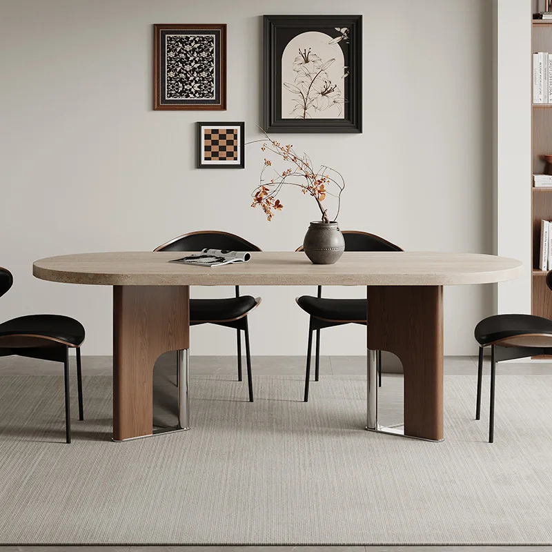 

Mid-century Dining Tables Granite Luxurious Dining Tables Waxwood Durable Advanced Home Furniture Mesas De Comedor ZY40CZ