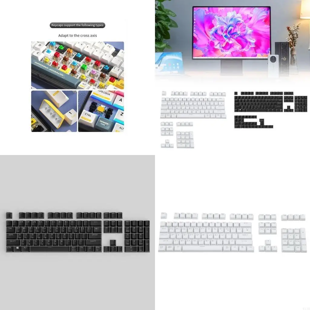 

Korean Keycaps OEM Profile ABS Keycaps Set for MX Switches, 61/64/68/75/87/98/104/108 Mechanical Keyboard Backlit Keycap