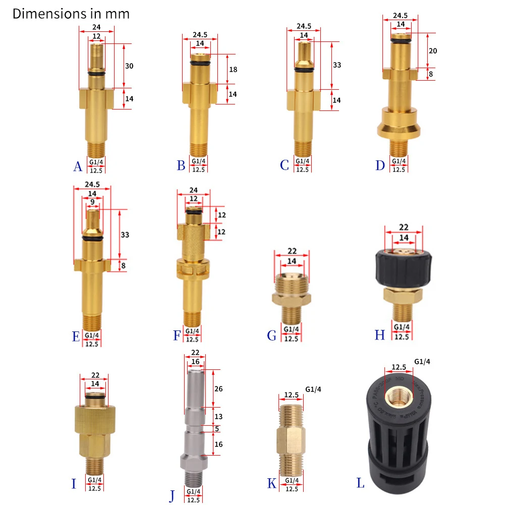 Pressure Washer Connector Adapter for Connect AR/Interskol/Lavor/Bosche/Huter/M22 Lance Wand to Karcher Water Gun Female Adapter