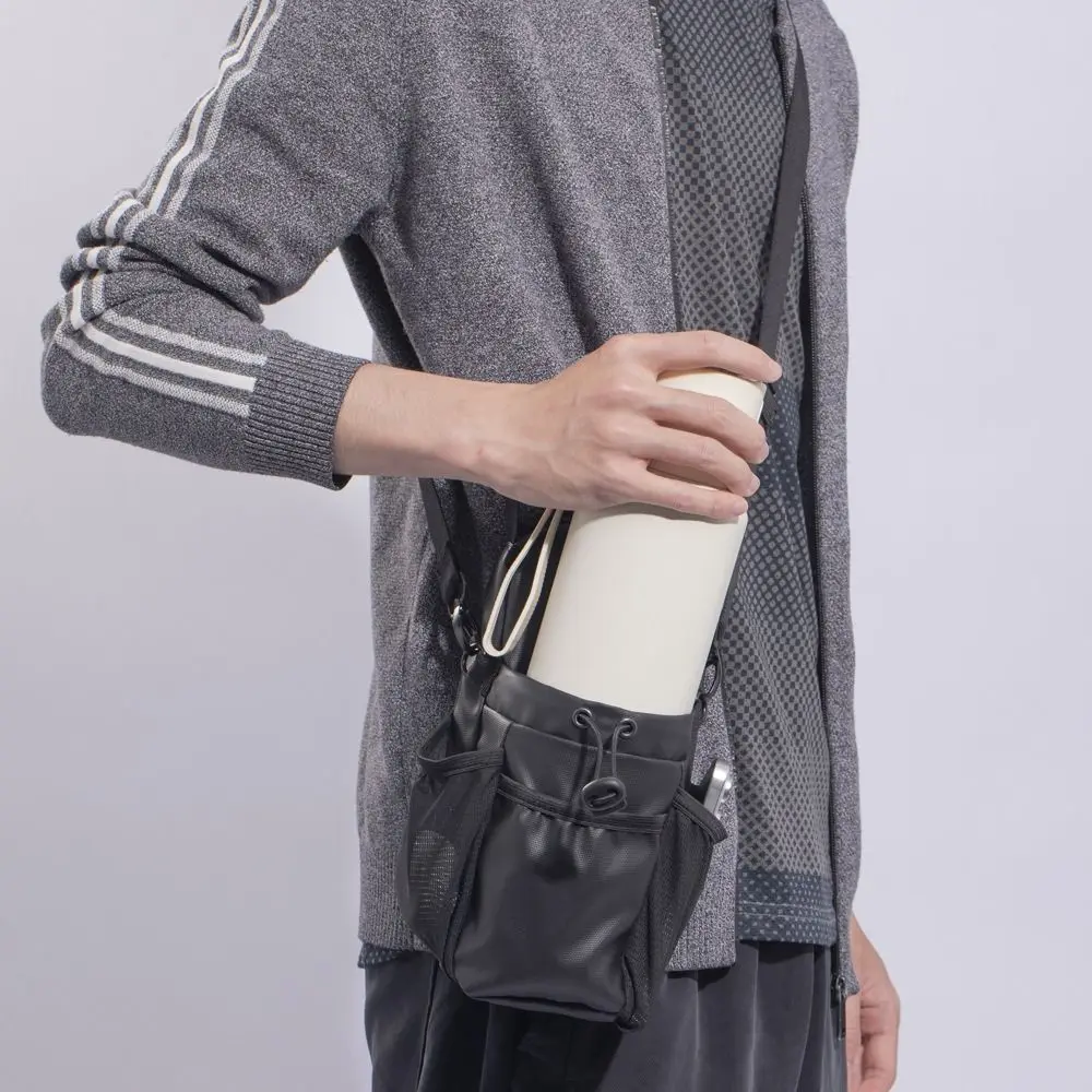 Magnetic Water Bottle Sling Bag Large Capacity Pull Cord Gym Bottle Bag Portable Waterproof Crossbody Sports Bag Outdoor