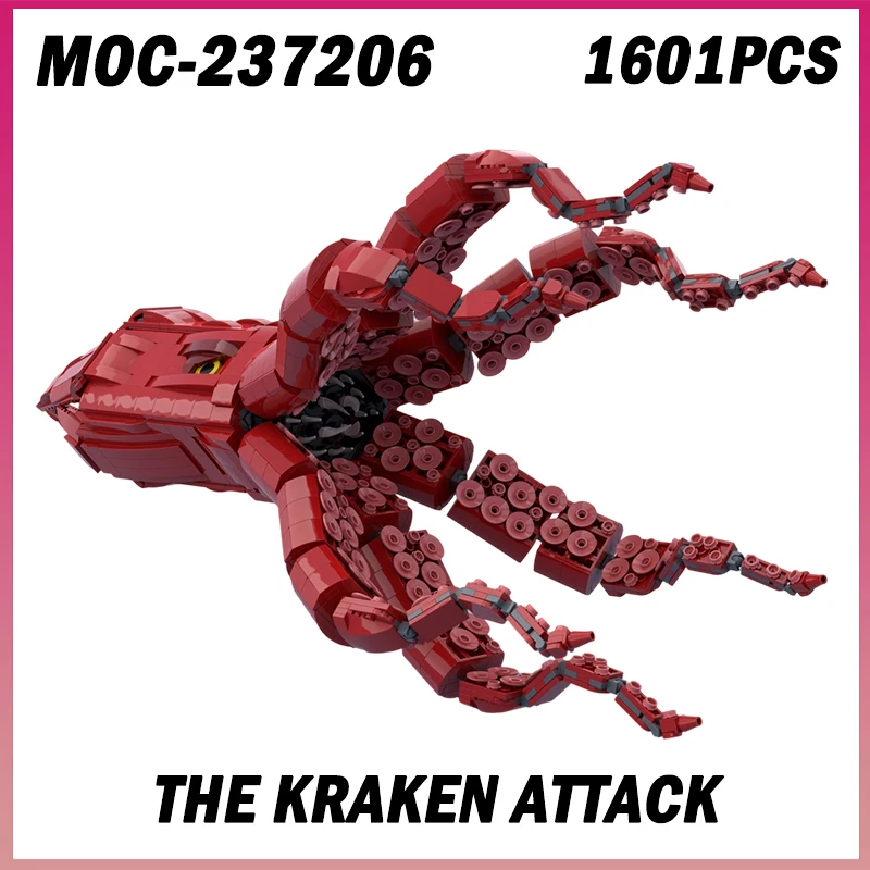 

1601PCS MOC-237206 Kraken Octopus Animal Building Block Model Kit Creative Toy Boy Christmas Birthday Gift Desktop Decoration
