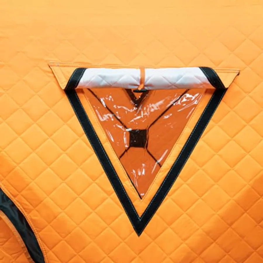 خيمة صيد الجليد المحمولة مأوى 3 أشخاص مع شرائط قماش مقاومة للرياح تحمي من الماء والرياح الباردة 35 قدم مربع عازل #3