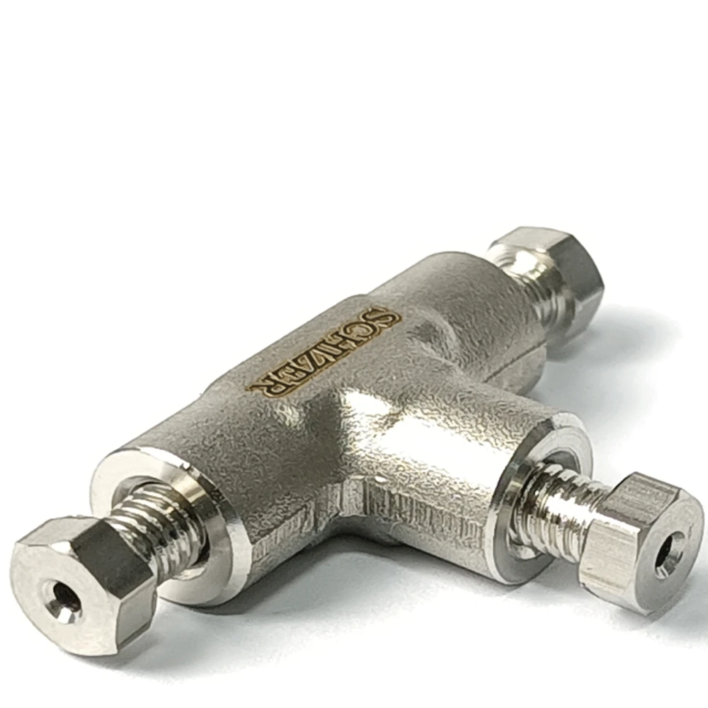 

1/16" Tube OD Compression Union Tee 3 Ways SUS316L Stainless Steel Pipe Fitting Connector Liquid chromatography connector HPLC