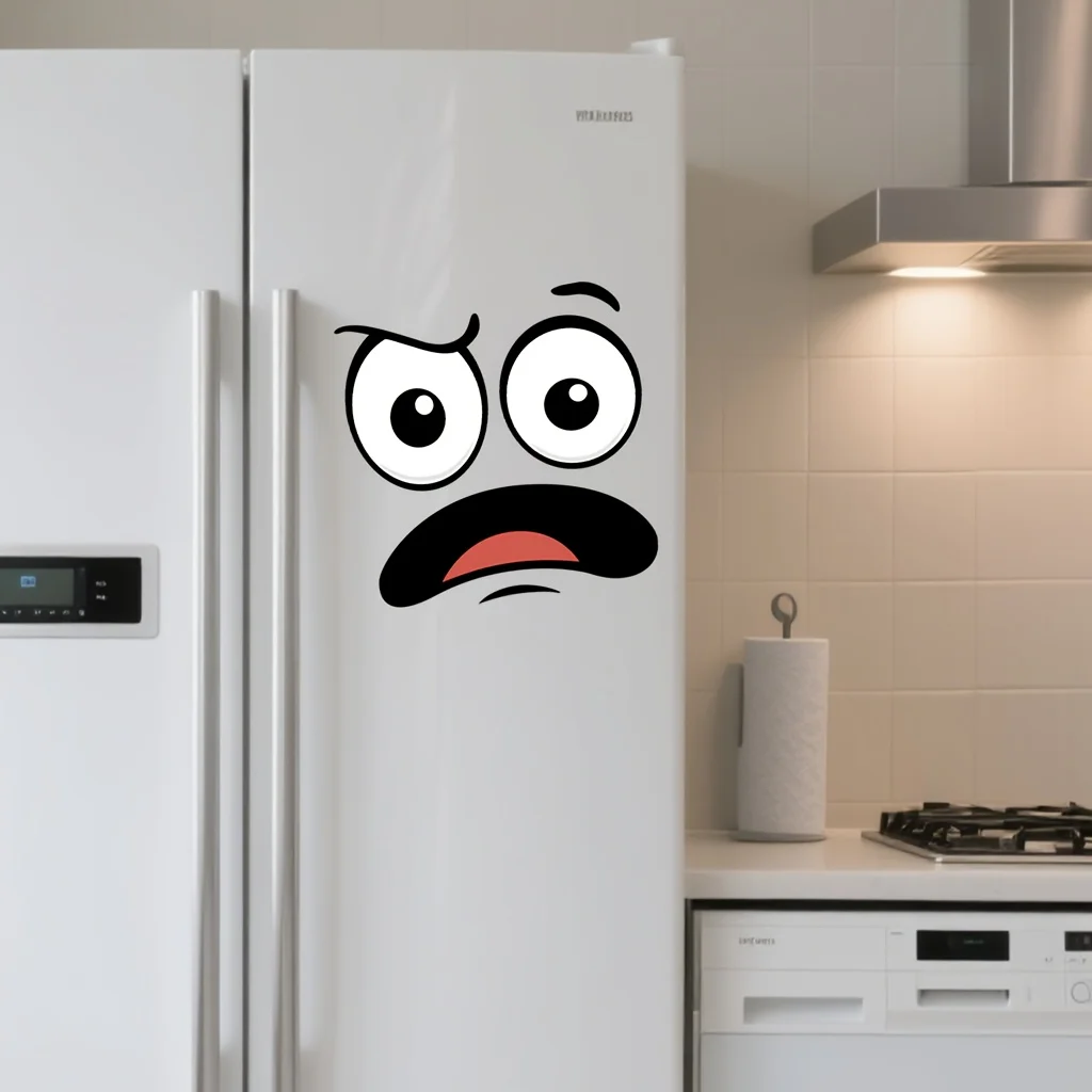 4 ملصقات كرتونية من مادة PVC على شكل وجه - ذاتية اللصق، لامعة، قابلة للإزالة | مناسبة لعلب القمامة والثلاجات والجدران والمراحيض. | استخدام داخلي/خارجي، يمكن التخلص منه | ديكورات الحفلات الخارجية، ديكورات المنزل #3