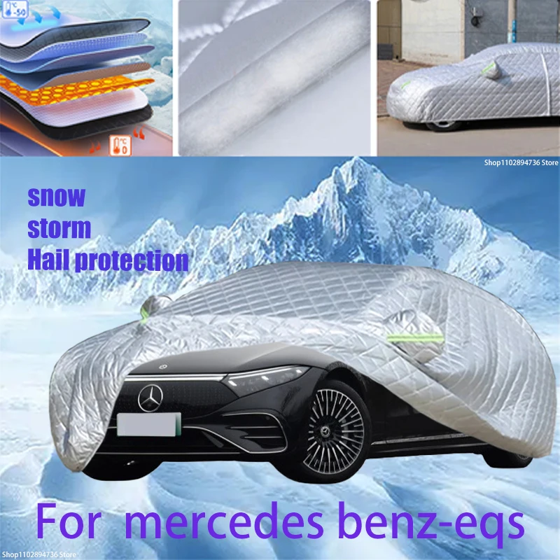 For mercedes benz-eqs Outdoor Cotton Thickened Awning For Car Anti Hail Protection Snow Covers Sunshade Waterproof Dustproof