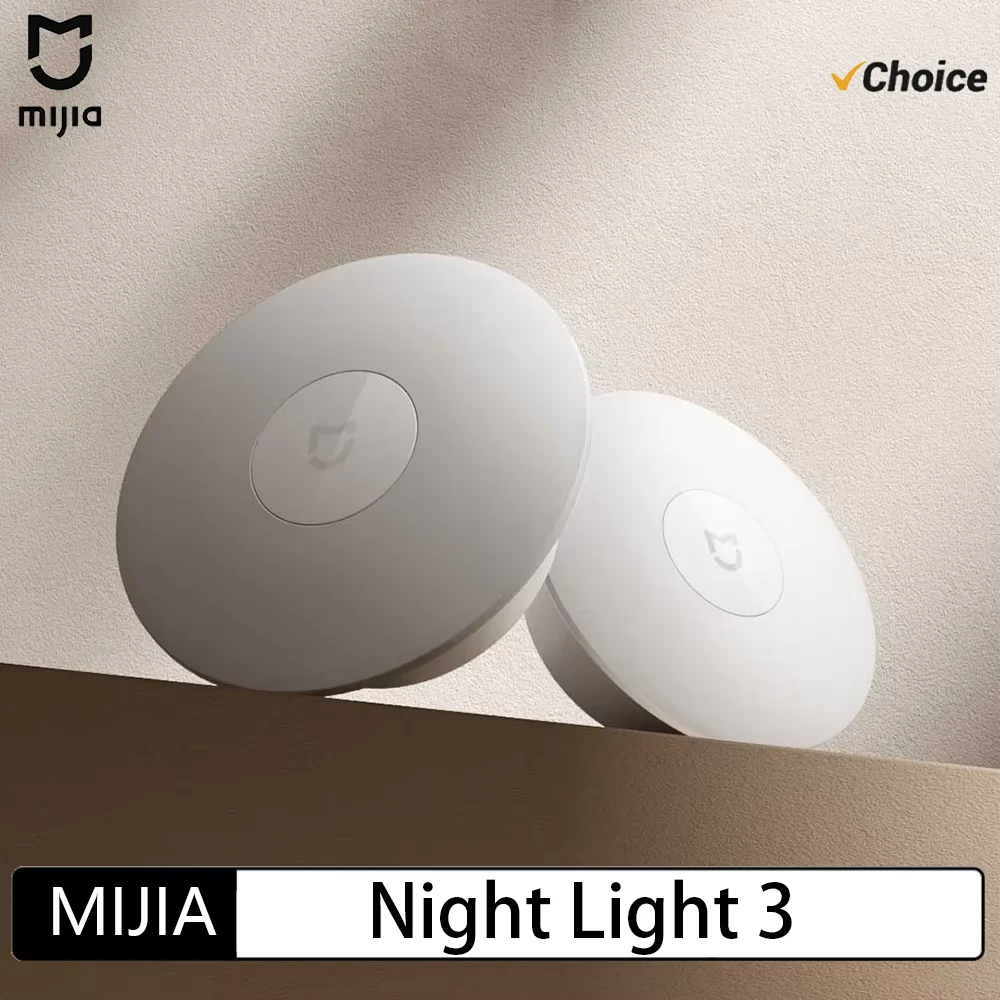 Nuova Lampada Notturna MIJIA 3 Versione 2025 con Sensore di Movimento, Luminosità Regolabile, Sensore Intelligente di Luce Umana per Camera da Letto