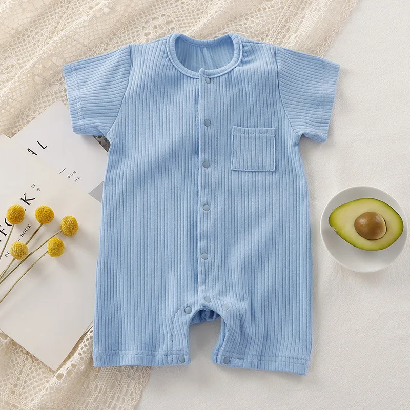 Newborn Baby Short Sleeve Romper for Twins Boys Girls Cotton Summer Bodysuits Toddler One-pieces 0 To 24 Months Clothes 2023