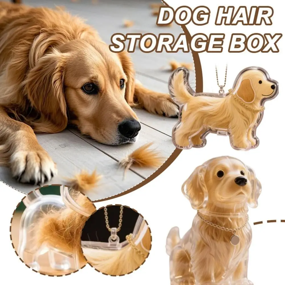 Transparente Hund Fell Lagerung Anhänger Nette DIY Zubehör Tragbare Souvenirs Schlüsselbund Pelz Lagerung Kapsel Tier Haar Container – Detail 4