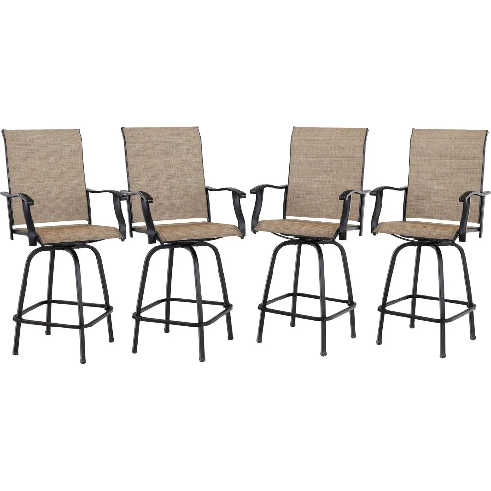 

Height Swivel Bar Stools Set of 4, 30 Inch Patio Barstools with Back Textilene, Pub Outdoor Chairs for Outside, Bar Stool