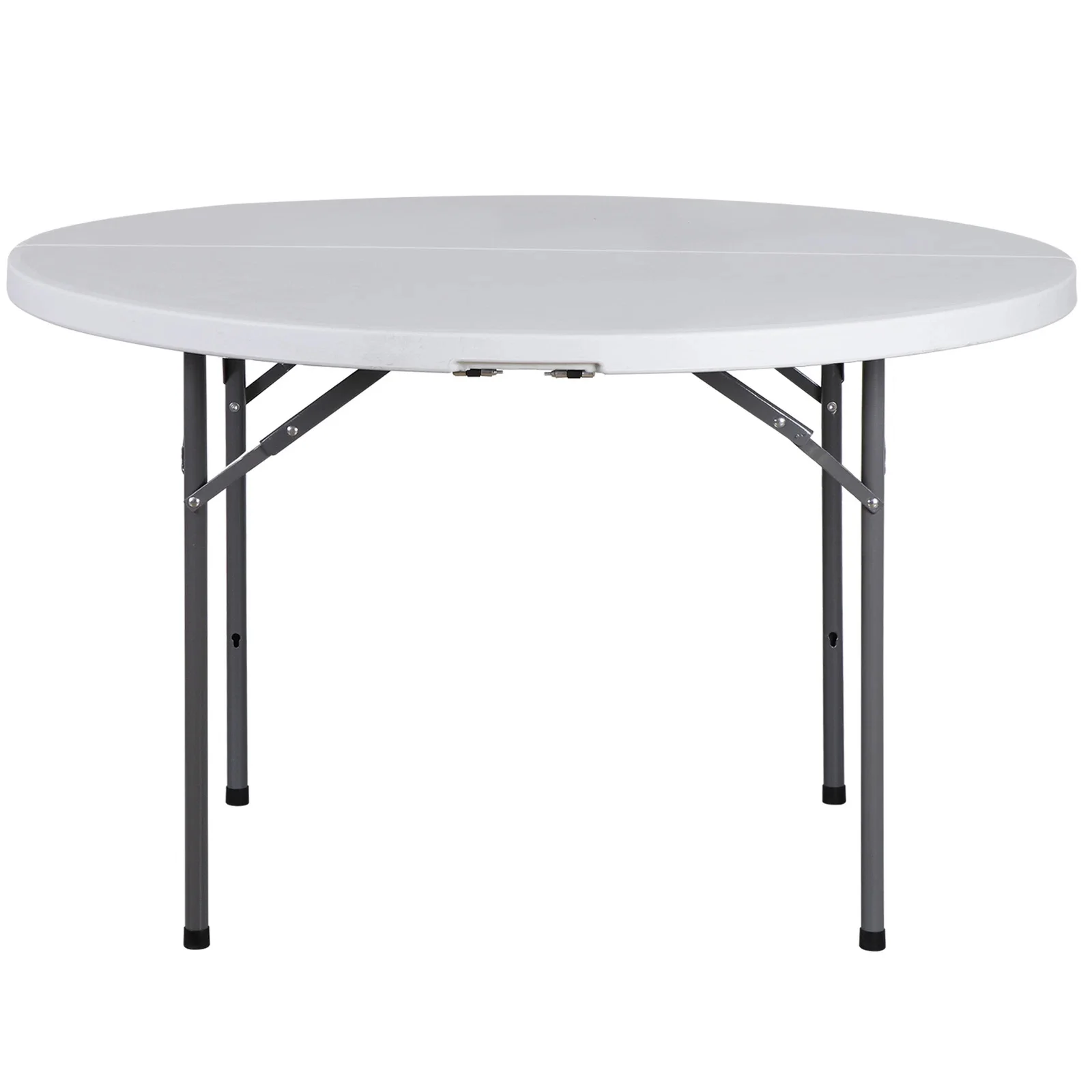 4 Ft Round Folding Camping Table White for Indoor Outdoor Party Banquet