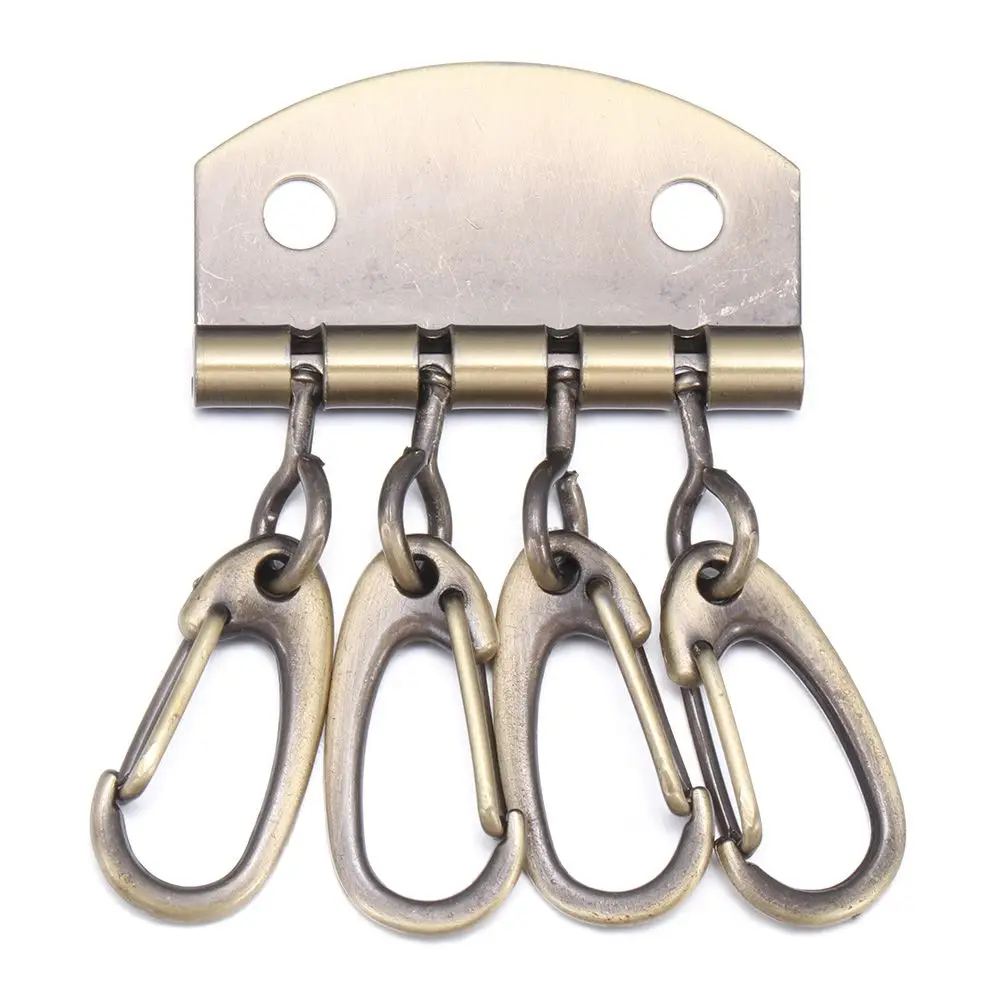 4Pcs High Quality Keyring DIY Sewing Metal Leather Craft Leather Bag Buckles Key Patchwork Holders Row Rivet Hook