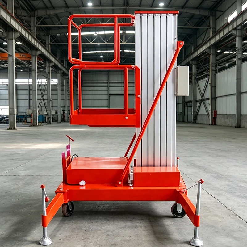 Heavy Load Single Column Aluminum Mast Lift Stable Mobile Hydraulic Vertical Aerial Work Platform For Sale