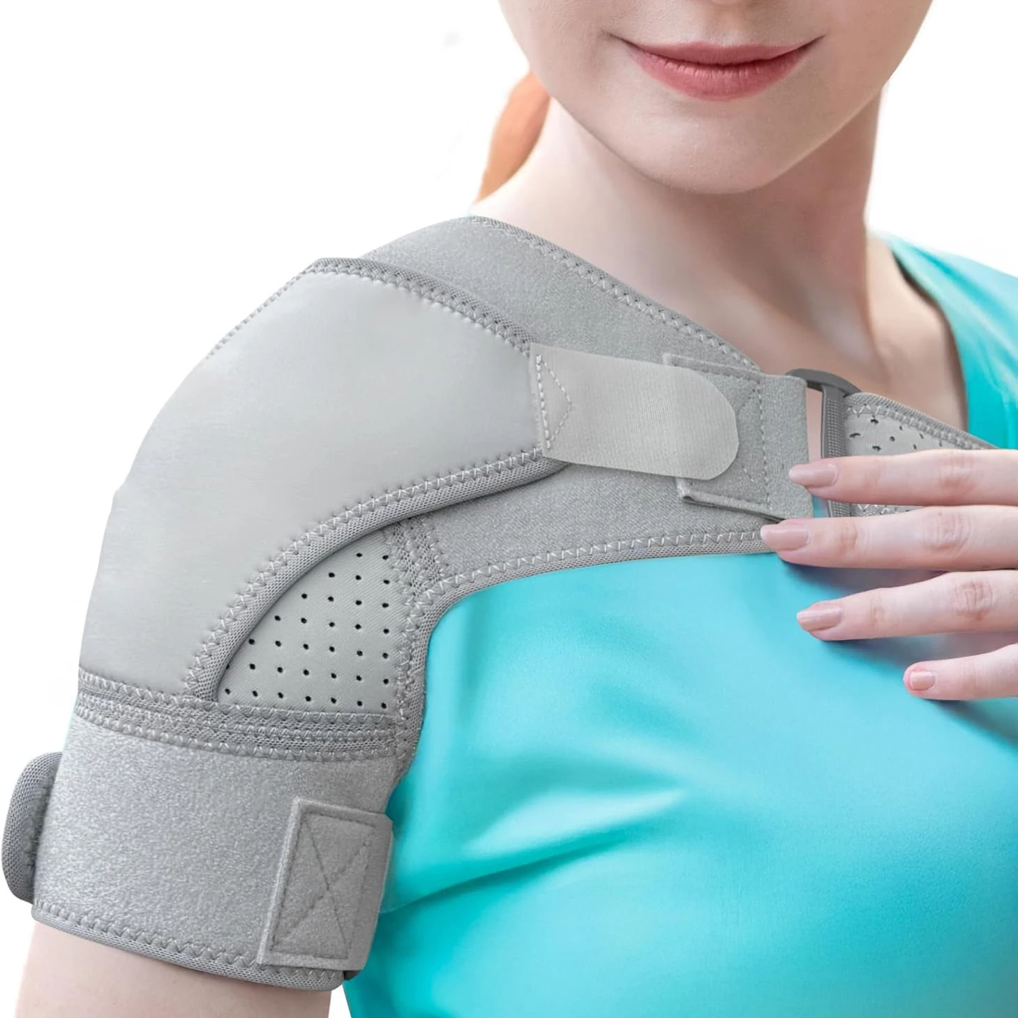 دعامة كتف للكفة الدوارة الممزقة |   دعم وأكمام ضغط، استعادة الاستقرار، تناسب الذراع الأيمن الأيسر، للرجال والنساء