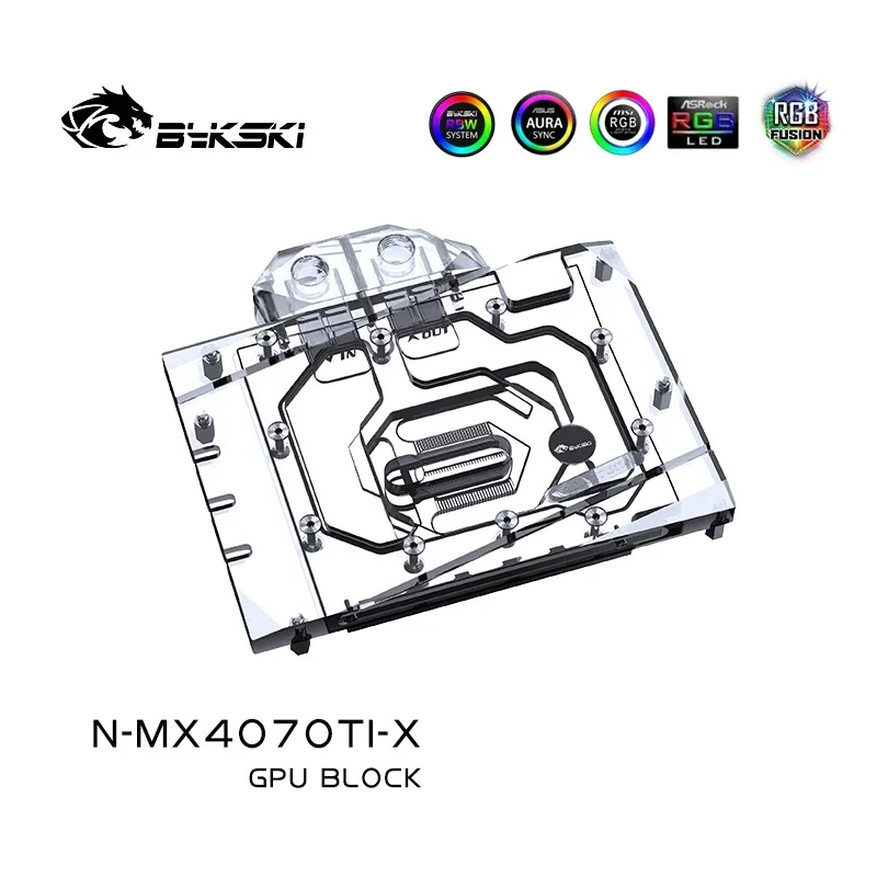 Bykski 4070 Scheda grafica di raffreddamento Blocco acqua per MAXSUN Geforce RTX 4070Ti iCraft OC 12G watercooler GPU Radiatore N-MX4070TI-X