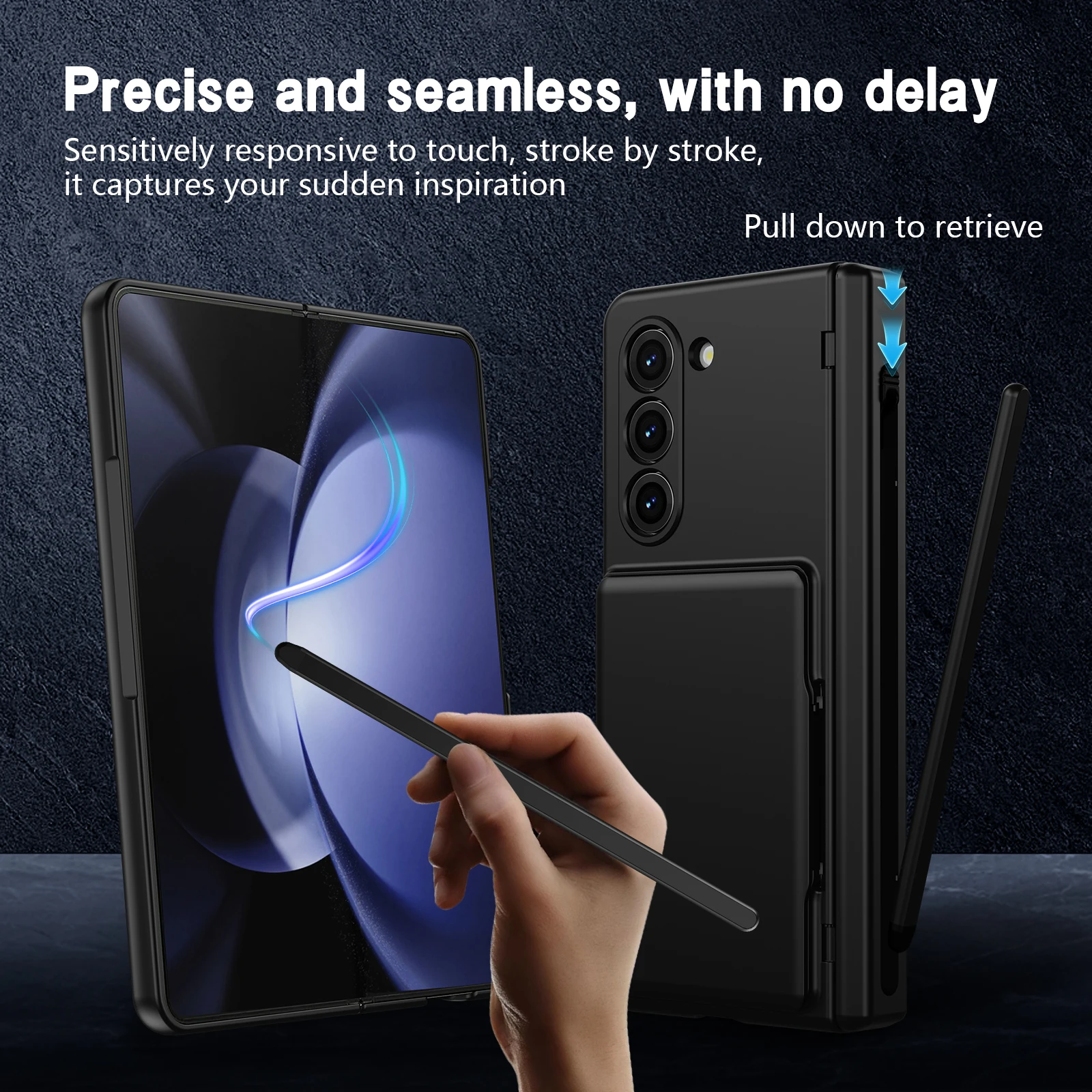 Case for Samsung Galaxy Z Fold 8 Ultra Fold8 Fold7 Fold 7 6 5 4 3 Fold6 Card Holder Full Body Glass Film Cover