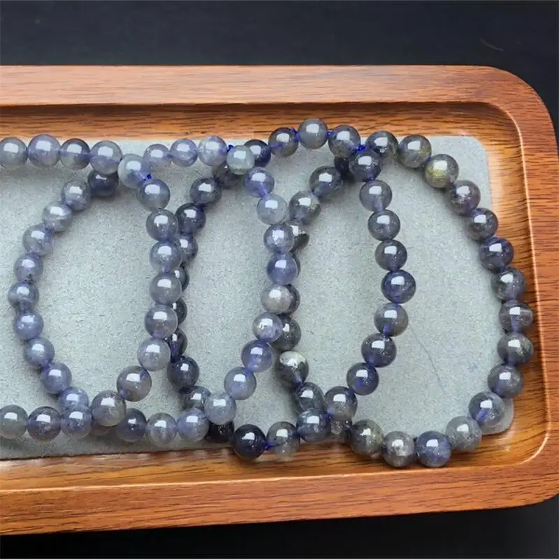 6-8 مللي متر سوار كوارتز ايوليت طبيعي جميل ملون كريستال الطاقة شفاء موضة الأحجار الكريمة والمجوهرات 1 قطعة