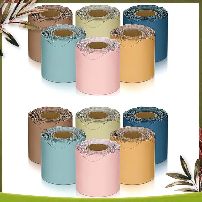ABDW-12 Rotoli Bordi per aula a colori da 196,8 piedi per bacheca Bacheca smerlata per la decorazione del tabellone dell'aula