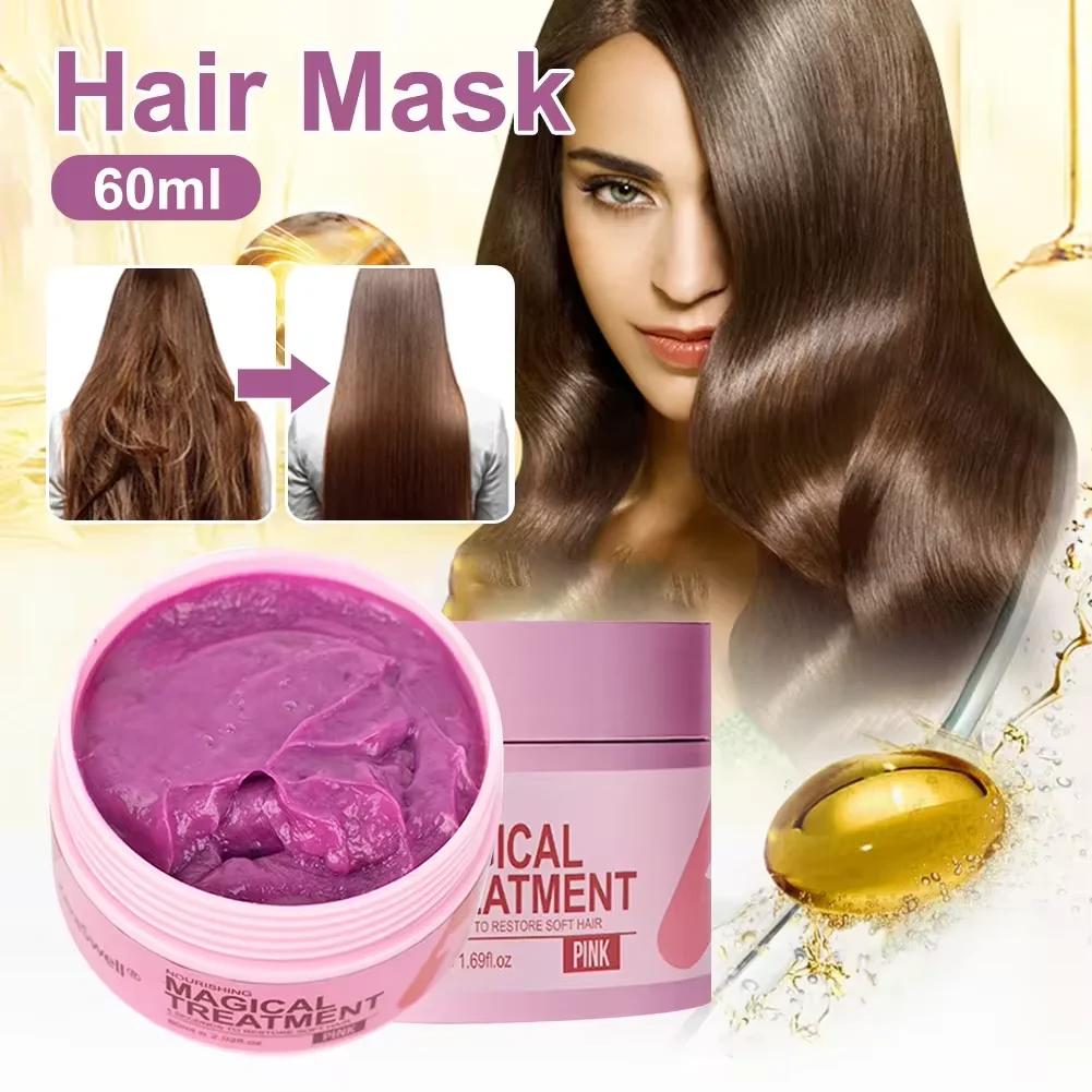 Magical Hair Mask Keratin 5 Seconds Repair Damage Frizzy Soft Smooth Shiny Hair Deep Moisturizing Treatment Hair Root Scalp Care