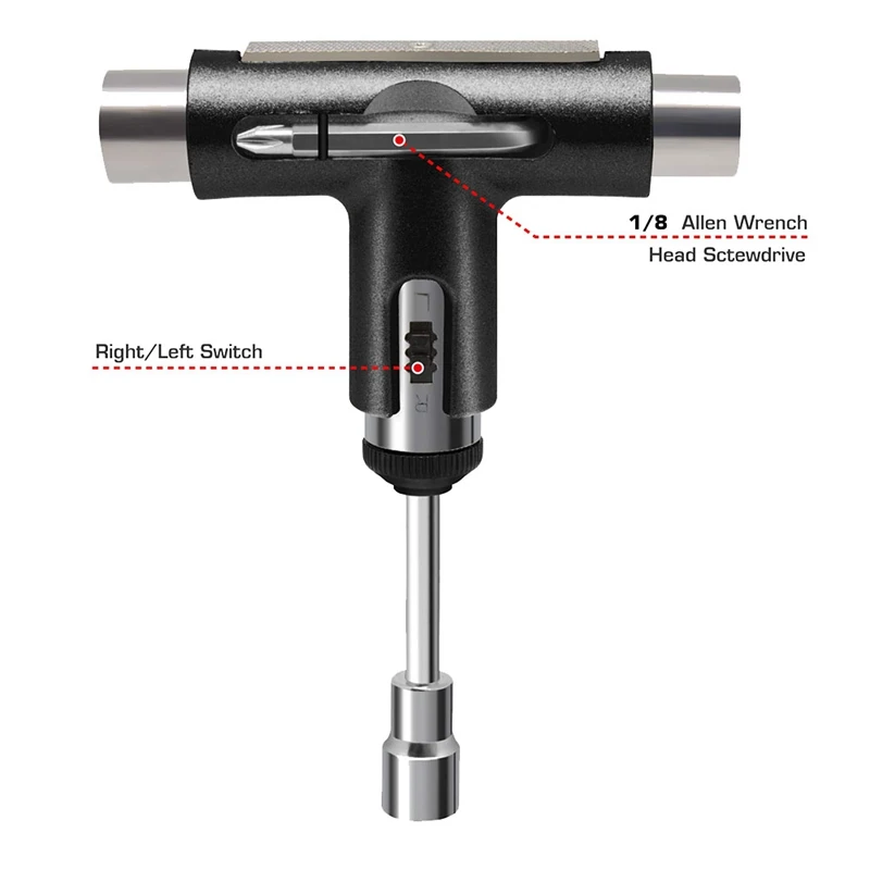 เครื่องมือสเก็ตบอร์ดลูกกลิ้งสเก็ตสกู๊ตเตอร์ปรับประแจ T-wrench กระดานยาวเครื่องมือซ่อมประแจไขควง