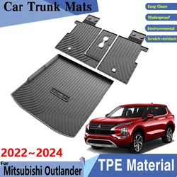 Car Trunk Mat TPE Material for Mitsubishi Outlander 2022 2023 2024 MK4 Car Rear Cargo Tray Trunk Rear Anti-dirty Pad Accessories