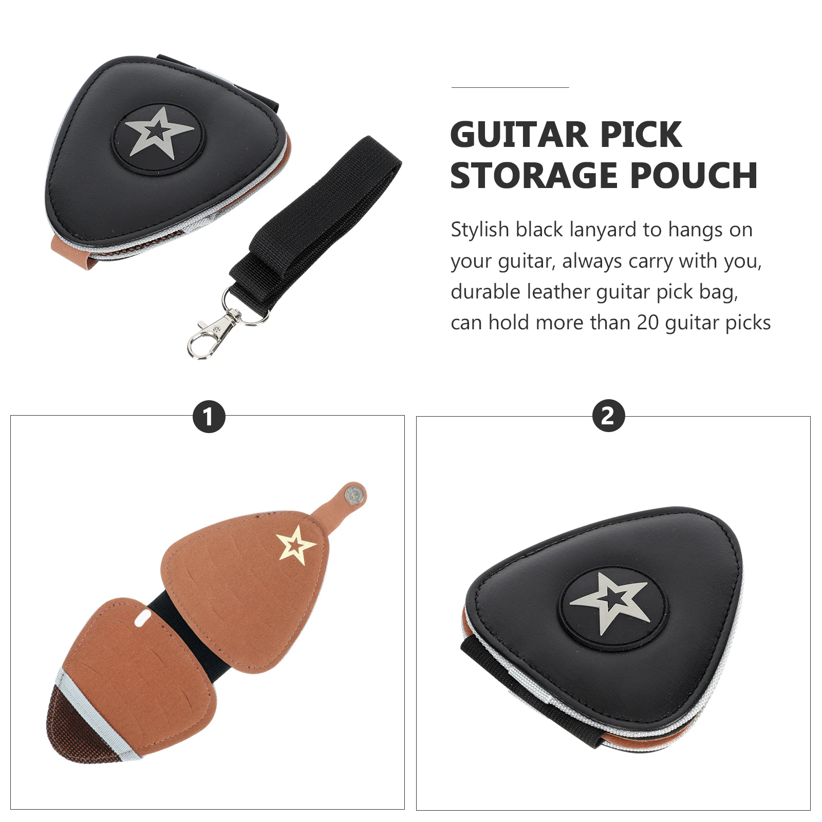 

Guitar Picks Bag Storage Holder Plectrum Electric Bass Pouch Black Organizer Wallet
