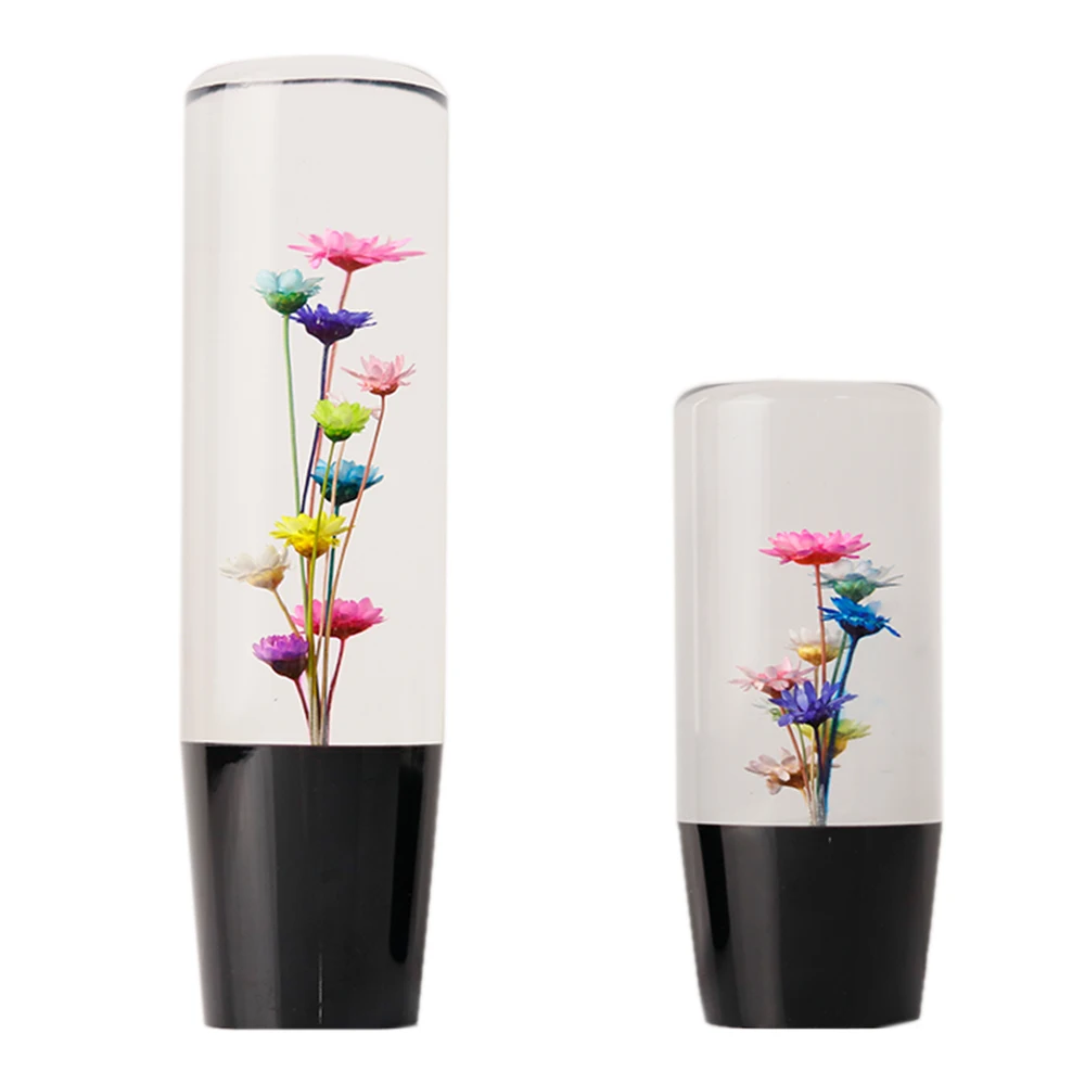 Car Styling Crystal Bubble Gear Stick Shift Knob Shifter With Real Flowers 15CM /10CM