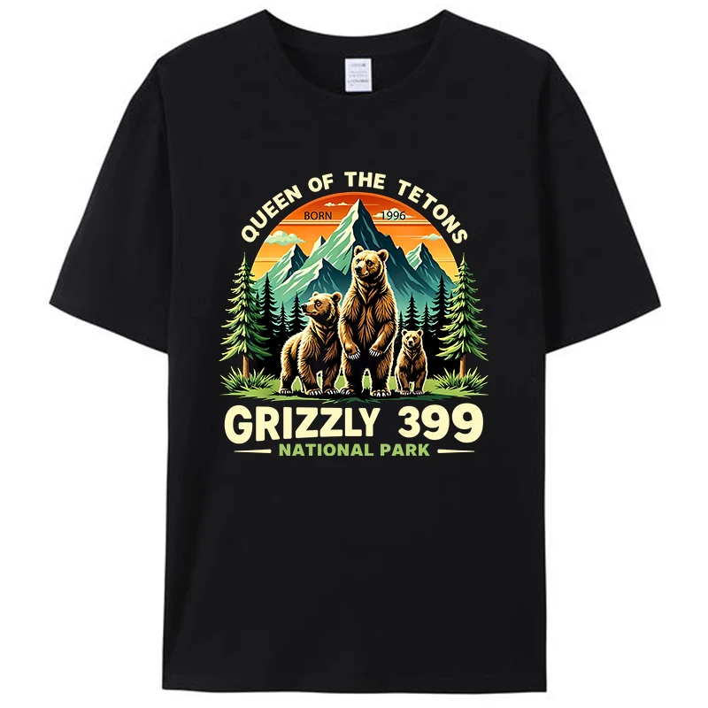 Queen Of The Tetons Grizzly 399 Wildlife Preserve Bear Lovers Women Men's Clothing T-Shirt Graphic Tee Shirts Novelty Gifts Tops