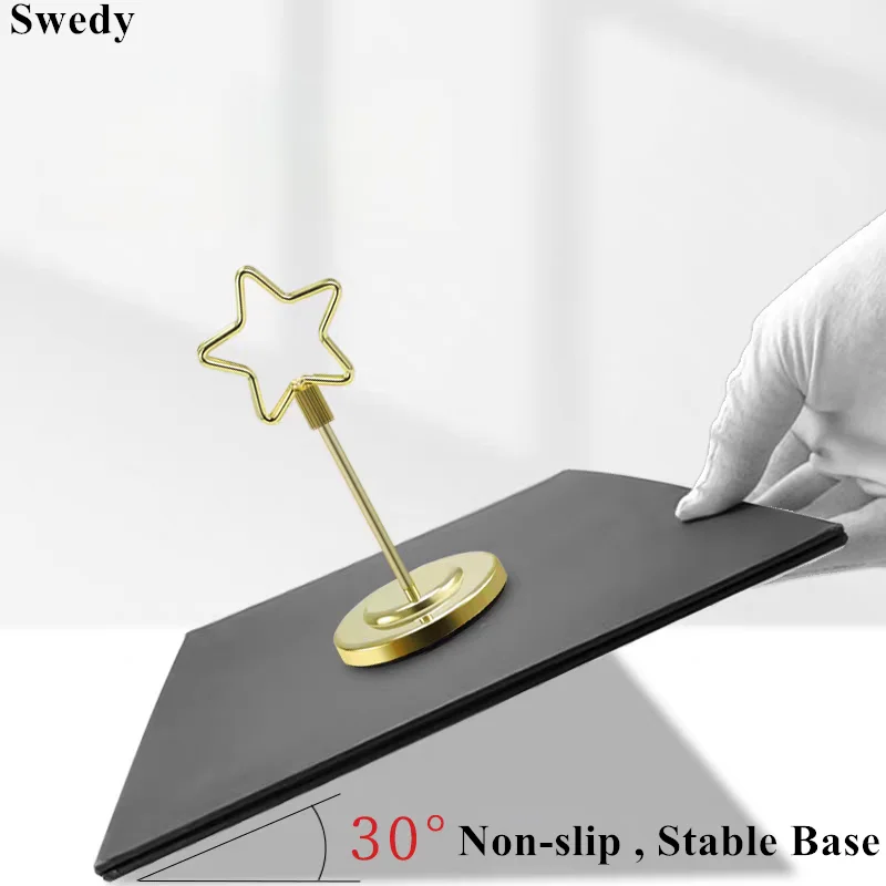 Stainless Steel Restaurant Menu Paper Food Price Label Card Tags Wedding Photo Picture POP Clip Table Number Place Card Holder