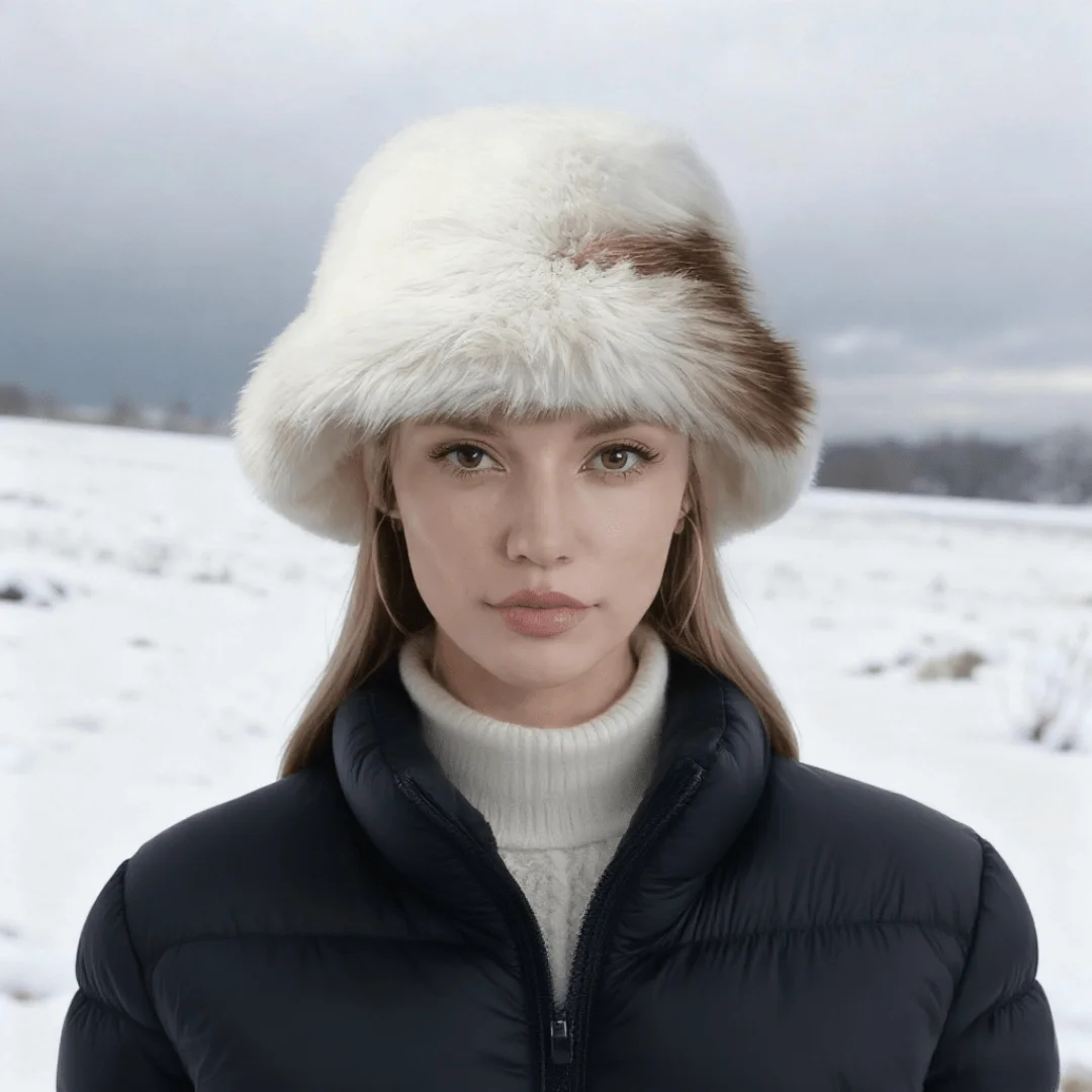 1 Piece of Women's Luxury Faux Fur Winter Hat,Suitable for Outdoor Sports,Etc-Thick,Fluffy,Warm, Lightweight,Machine Washable