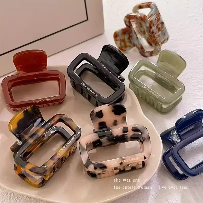 Retro Esvaziado Acetato Grab Clip para Meninas, Trança De Rabo De Cavalo, Acessórios Elegantes, Joias Coreanas Presentes, Novo