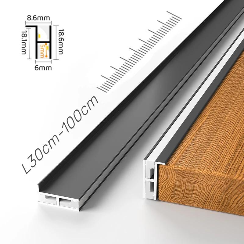 Ultra-Thin LED Cabinet Layer Lamp Aluminum Profiles Recessed Up Down Backlight 18mm Board Closet Wine Bookshelf Bar Strip Lights